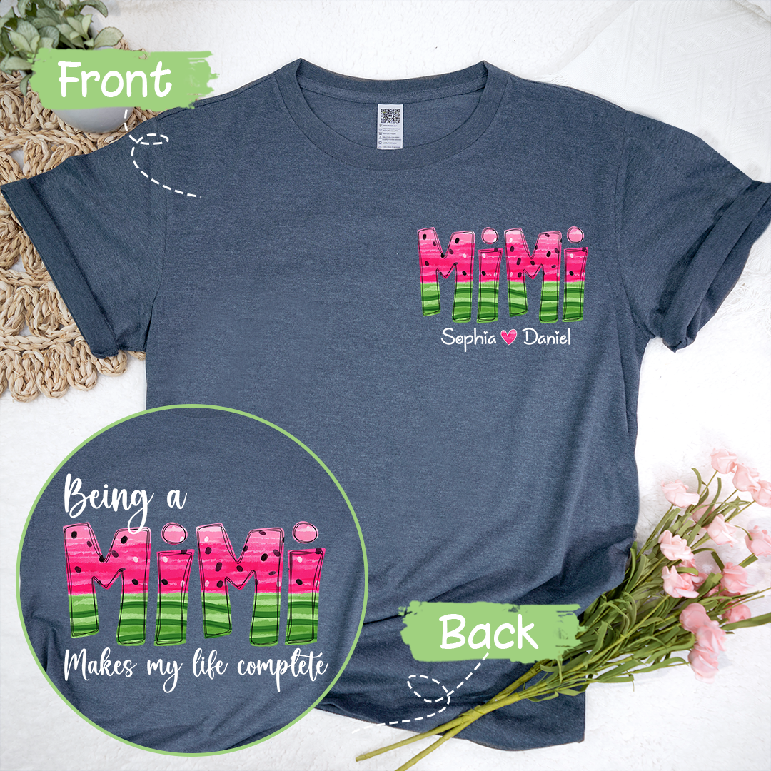 Being A Mimi Makes My Life Complete Summer Watermelon With Kids TH T-Shirt