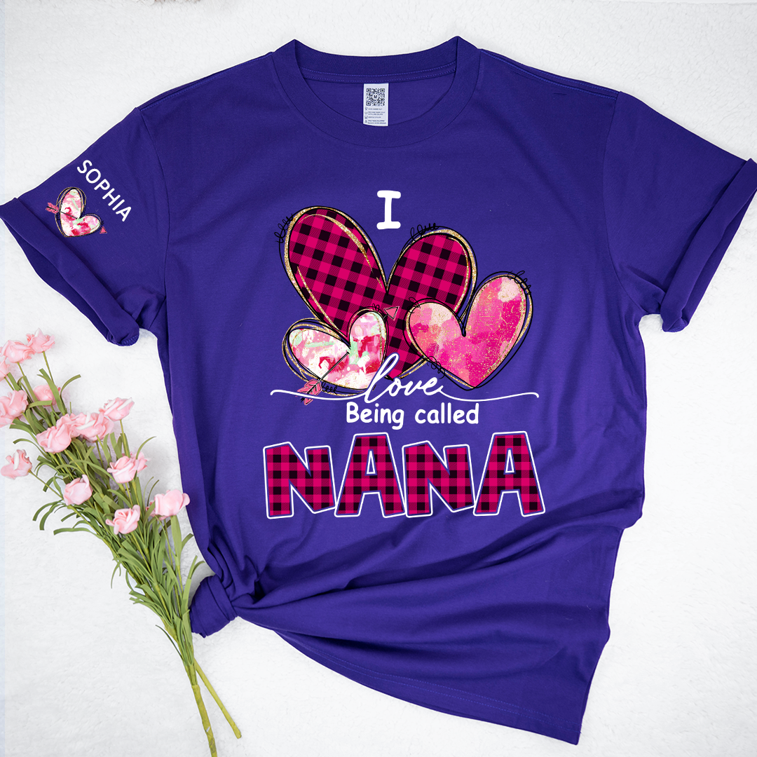 I Love Being Called Mimi Pink Tone Design, Grandma Tshirt Personalized with Kids Name
