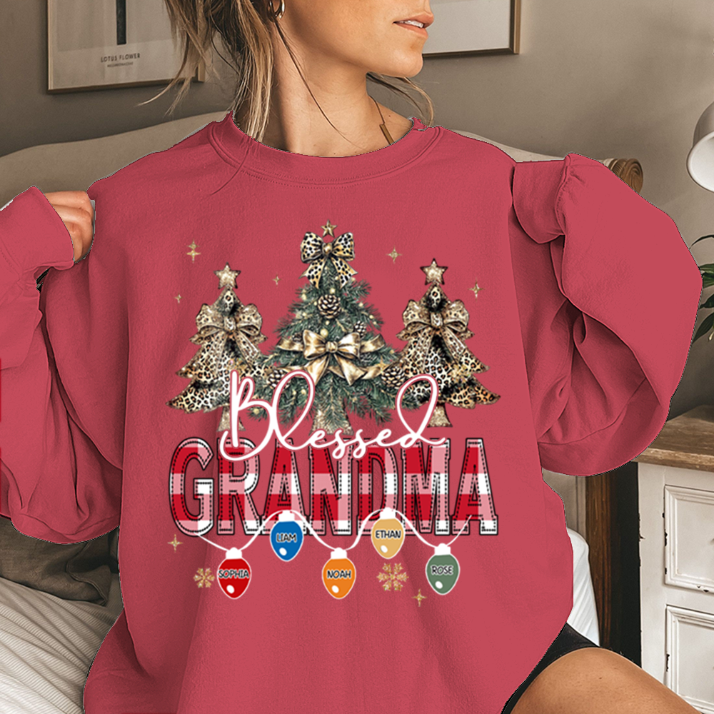 Personalized Blessed Grandma Sweatshirt, Gift for Grandma and Kids