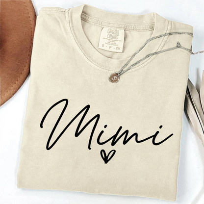 Personalized Women's Tee with Heart, For Gift Mimi And Kids Gift Idea