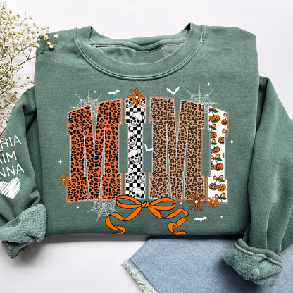 Personalized Coquette Halloween Mimi, Gift for Grandma with Leopard And Custom Name