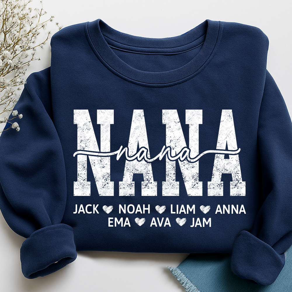 Personalized Nana 2025 Sweatshirt, Custom Gift For Grandma And Kids