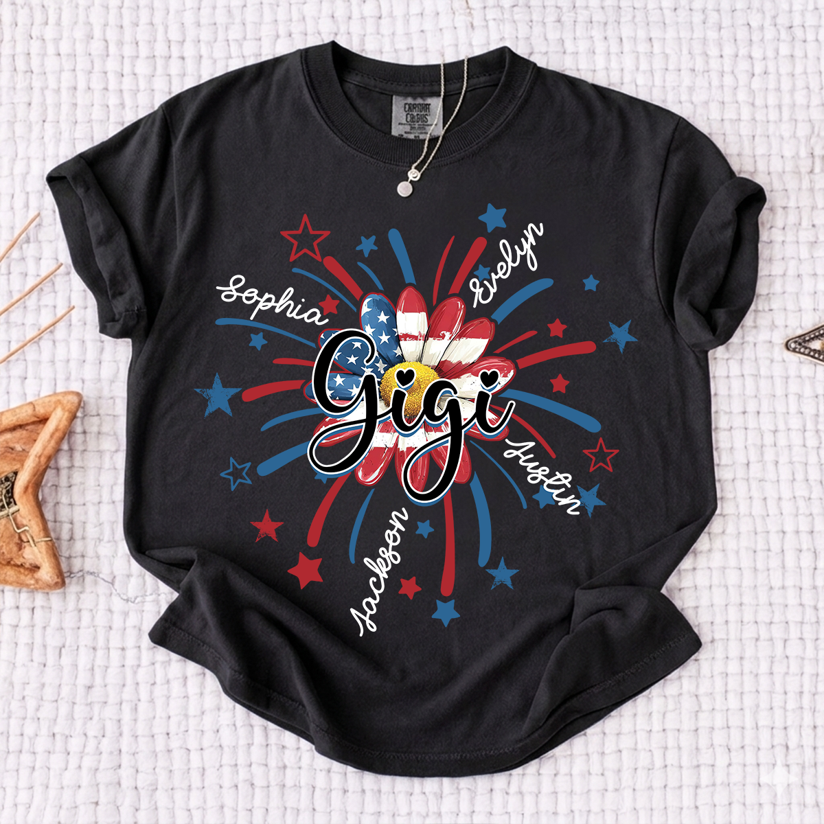 Comfort Colors® 4th of July Mimi T-shirt, A Vibrant American Flag T-shirt, A Gift For Grandma And Her Grandchildren