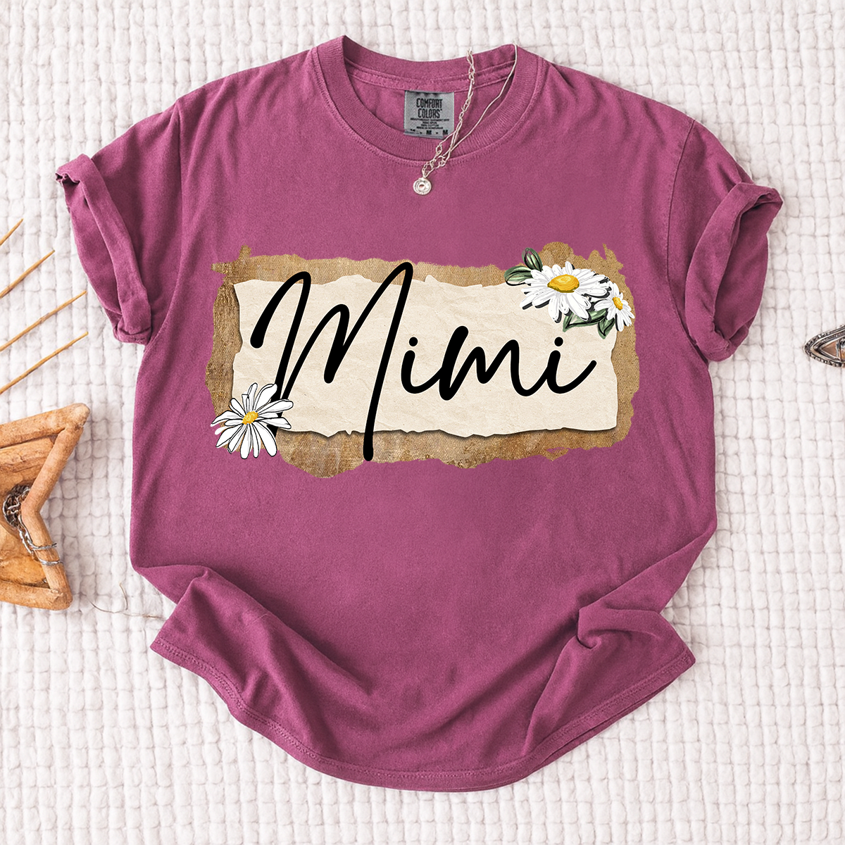 Comfort Colors® Custom Mimi T-Shirt, Floral Daisy Design,Great Gift for Mimi Grandma