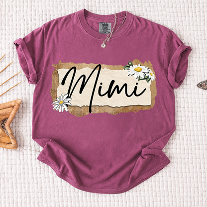 Comfort Colors® Custom Mimi T-Shirt, Floral Daisy Design,Great Gift for Mimi Grandma