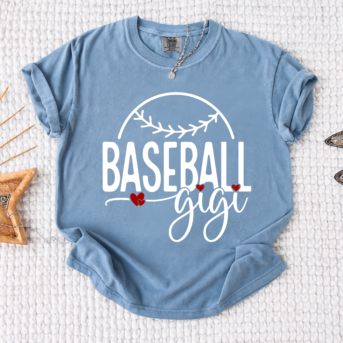 Comfort Colors® Baseball Gigi Heart, For Gift Grandma And Kids