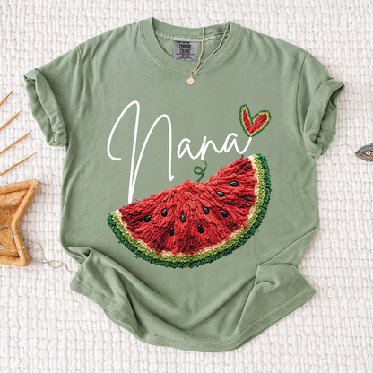 Comfort Colors® Custom Nana Watermelon Shirt, Cute 4th of July Summer Grandma Gift