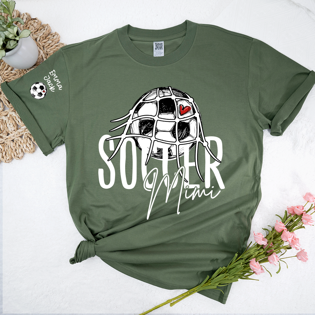 Personalized Soccer Mimi Shirt, Soccer Ball Family Names Tee