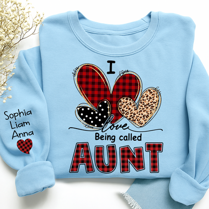I Love Being Calling Aunt Sweatshirt, Personalized Name Shirt for Family