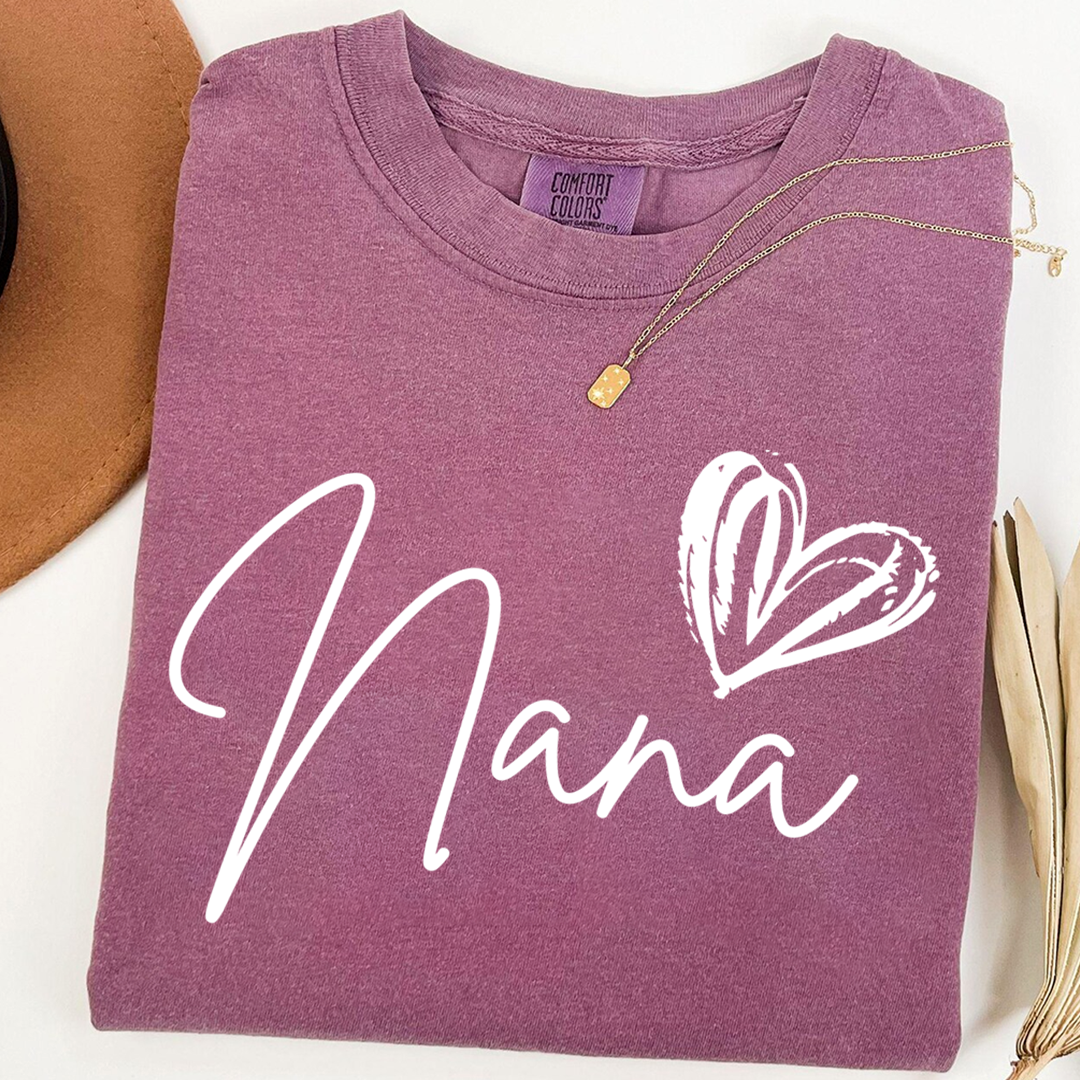 Comfort Colors® Nana Heart, For Gift Grandma And Kids