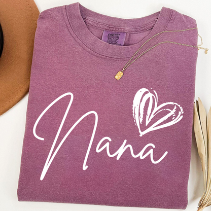 Comfort Colors® Nana Heart, For Gift Grandma And Kids