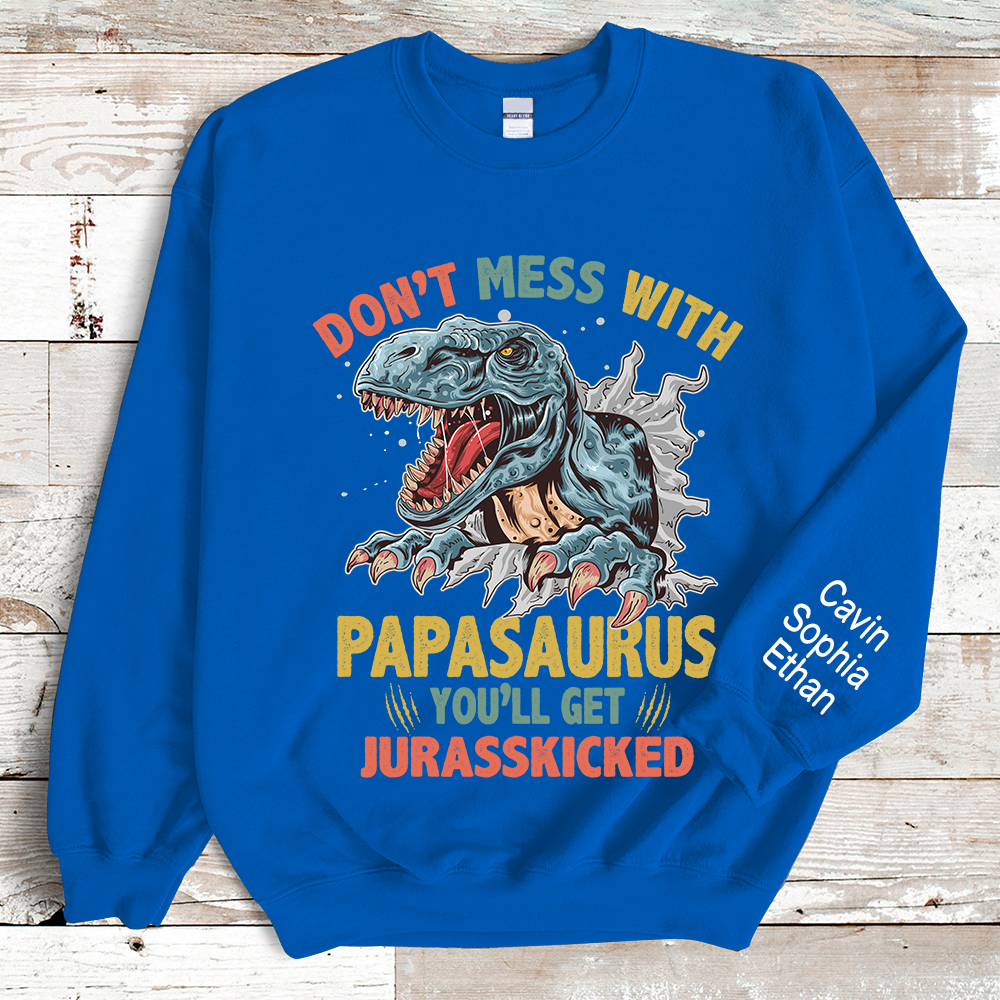 Papa Saurus And Grandkids Sweatshirt