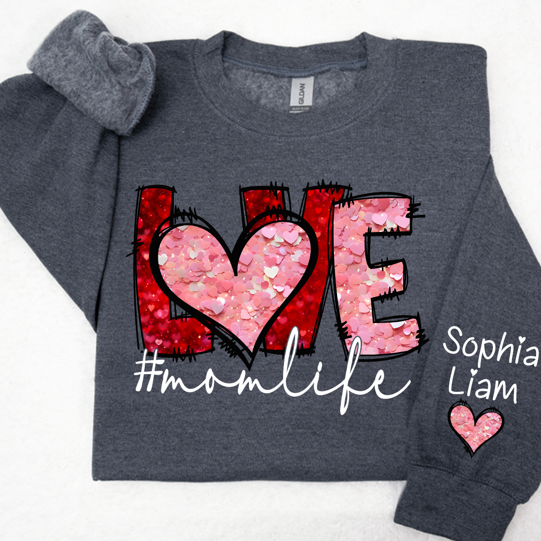 Valentine Watercolor Heart Gift For Grandma And Kids LTP01  Sweatshirt