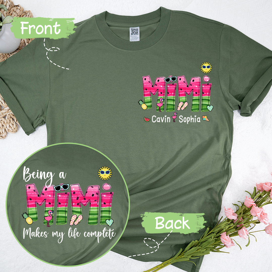 Custom Being A Mimi Makes My Life Complete Watermelon T-Shirt