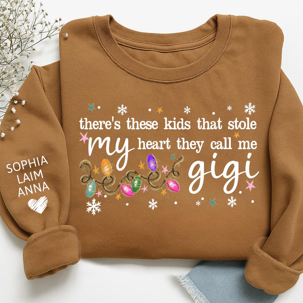 There’s These Kids That Stole My Heart They Call Me Gigi Sweatshirt, Custom Grandma Gift