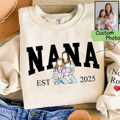 Personalized Custom Photo Portrait, Giver Custom Nana And Kids For Family Gift