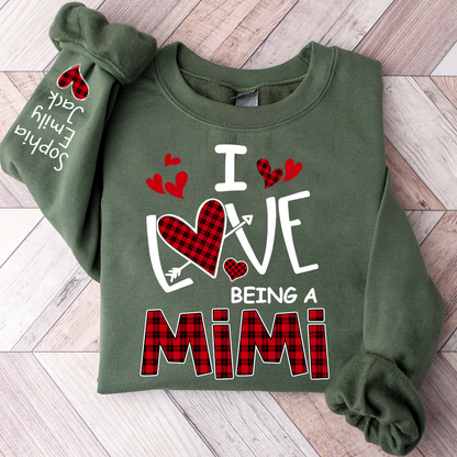 I Love Being A Mimi Sweatshirt, Gifts for Grandma, Custom Grandma and Grandchild Names