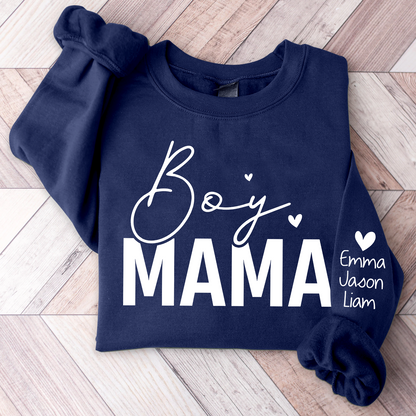 Personalized Boy Mama With Kids, Gift For Mom TH Sweatshirt, Mother's Day Shirt For Mom Mama Mommy