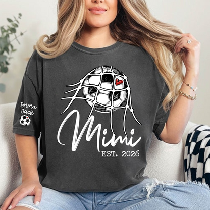 Children's Sports T-shirt, Custom Printed With Name, For Grandma, Soccer Mimi brand, Customizable With FoundingYear