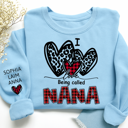 Personalized I Love Being Called Mimi Sweatshirt,Heart Valentine Gifts For Grandma And Grandchildren's