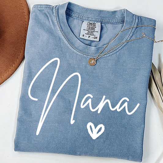 Comfort Colors® Nana Heart, Custom Gifts for Grandma and Grandchild