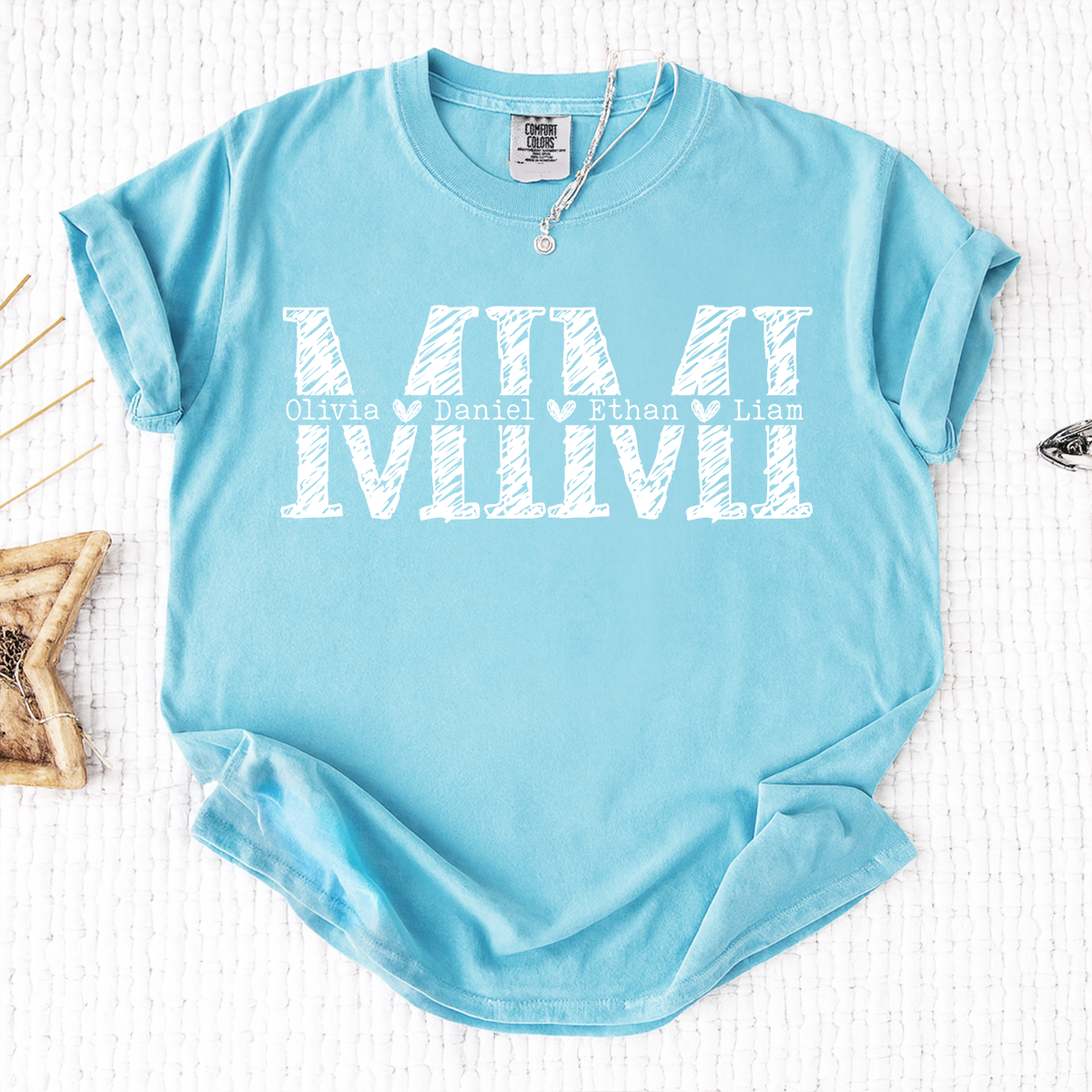 Comfort Colors Personalized Mimi Shirt, Custom T Shirt with Kids Names, Mimi Design for Grandmother, Perfect Gift for Mother's Day
