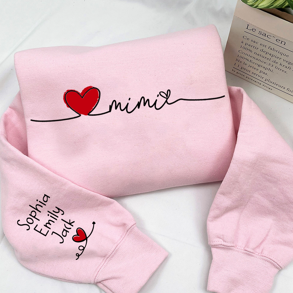 Gigi Heart Personalized Sweatshirt, Custom Grandma Gift with Kids