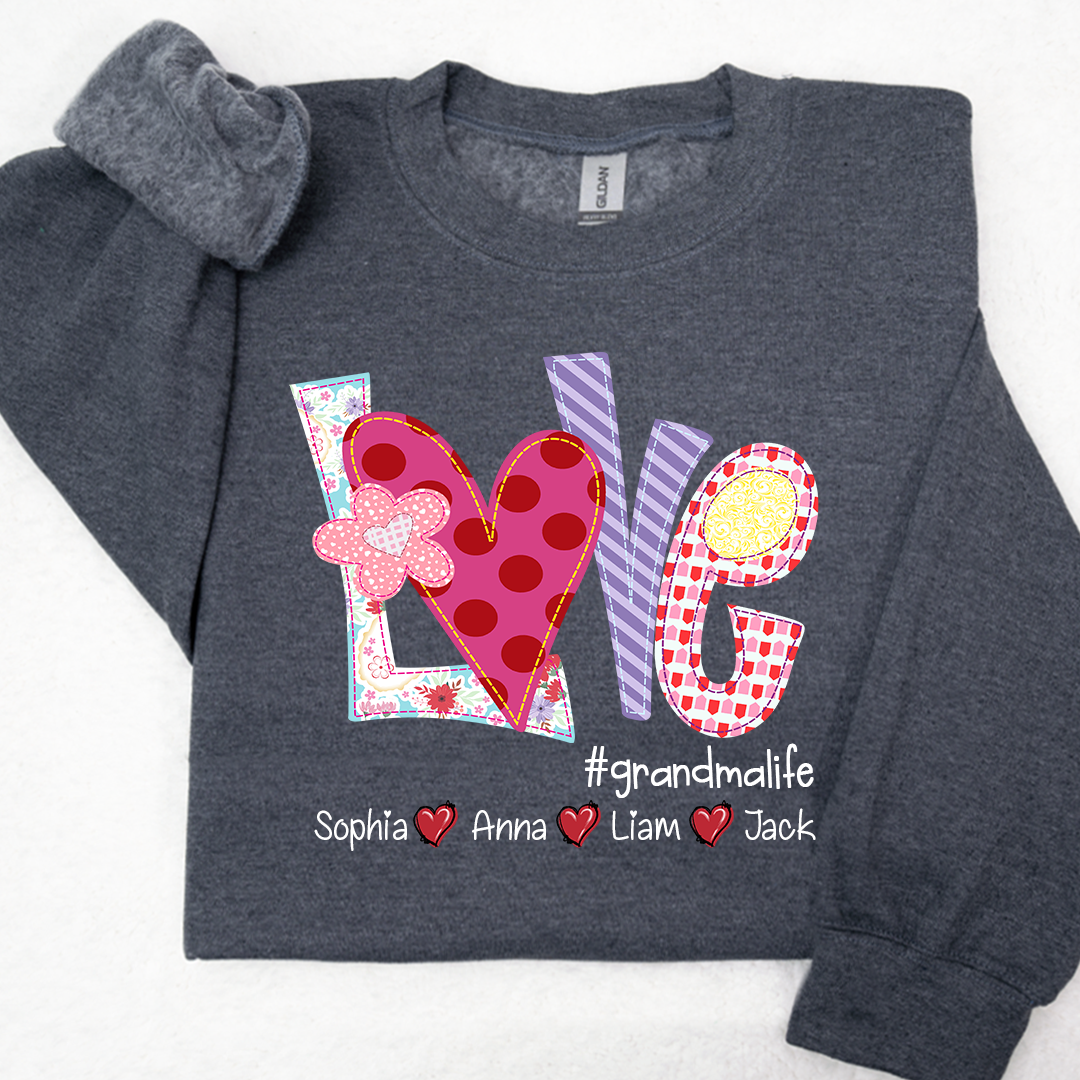 Valentine's Day Love Custom Grandma Life And Kids LTP01