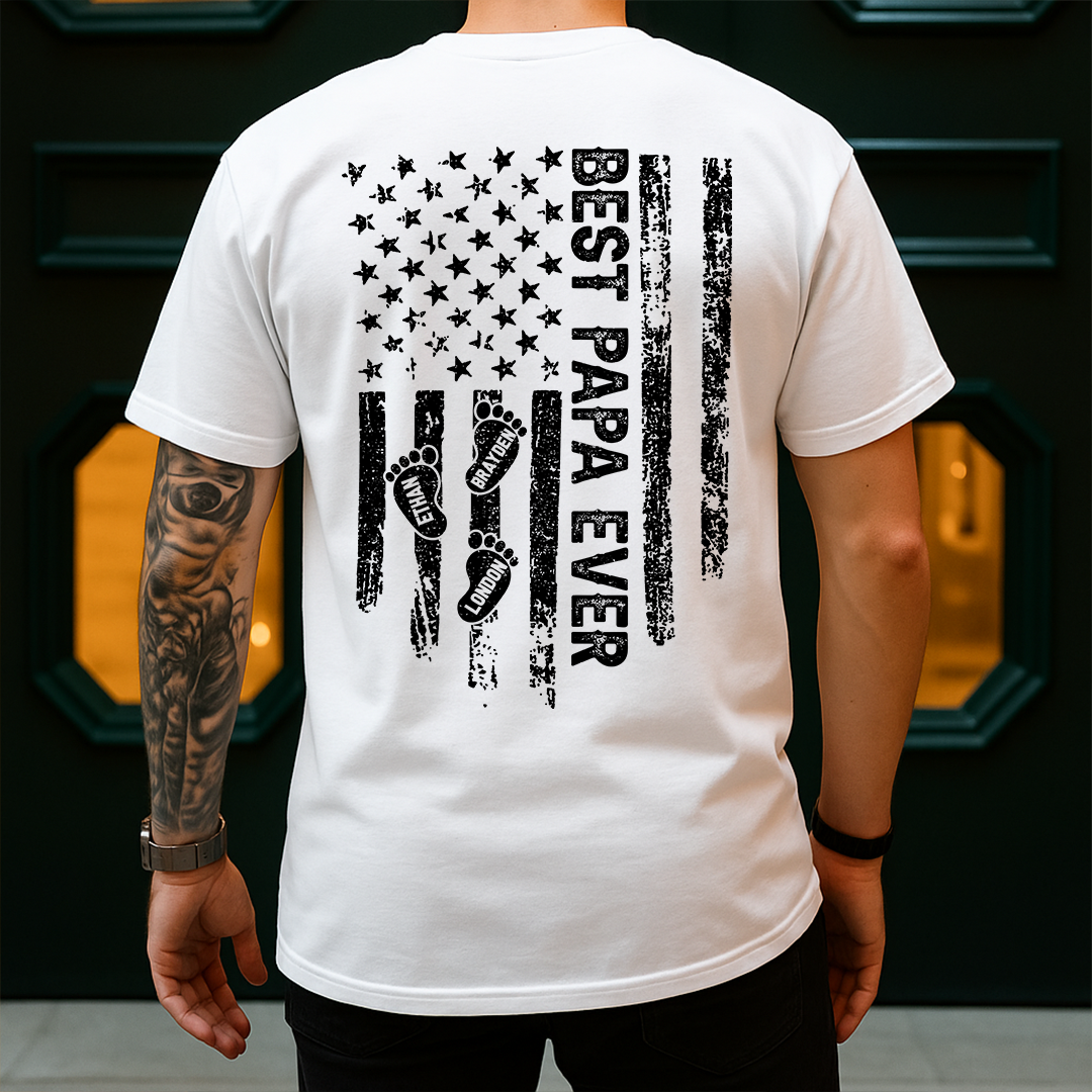 Best Dad Ever Flag Shirt | Personalized Father's Day Gift for Him