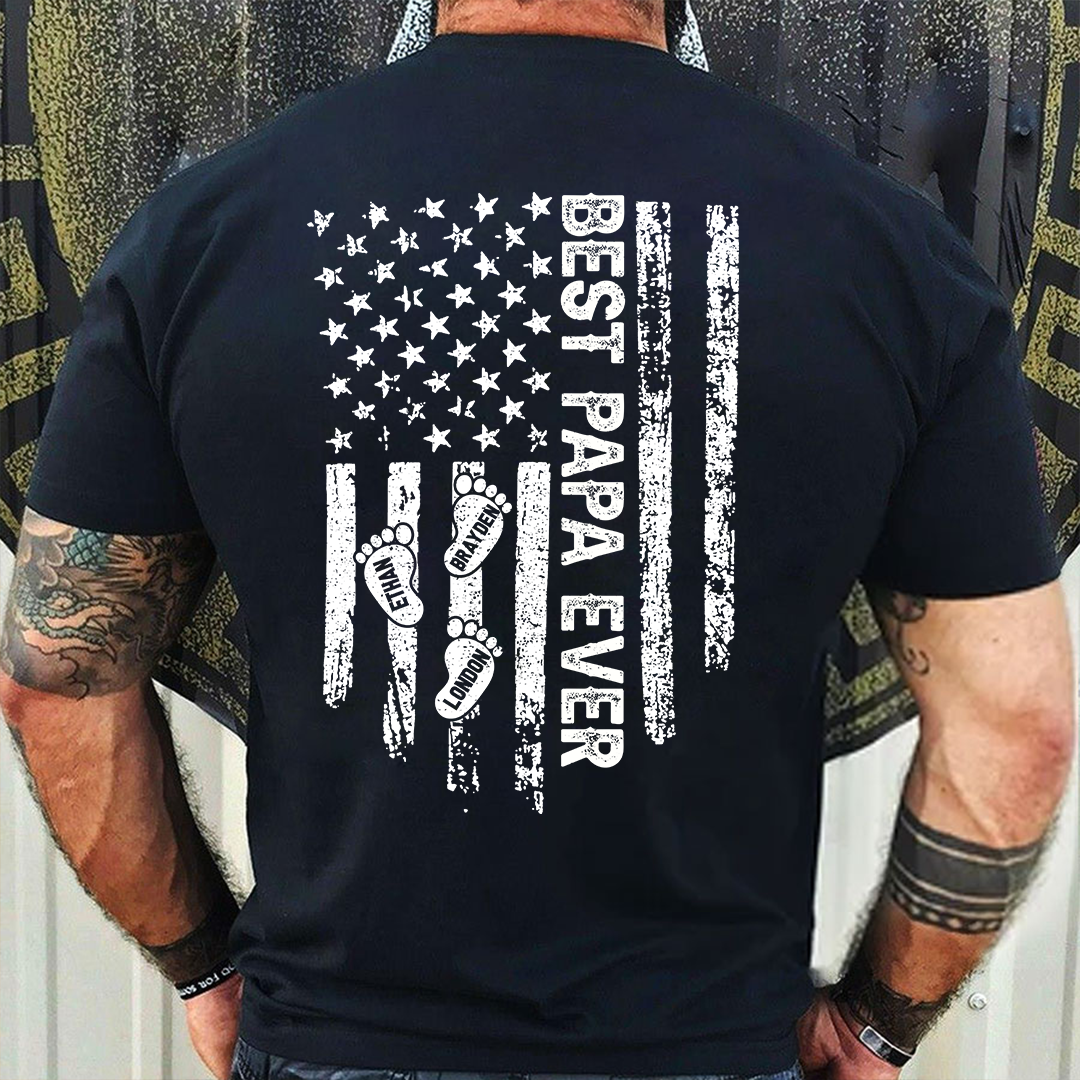 Best Dad Ever Flag Shirt | Personalized Father's Day Gift for Him