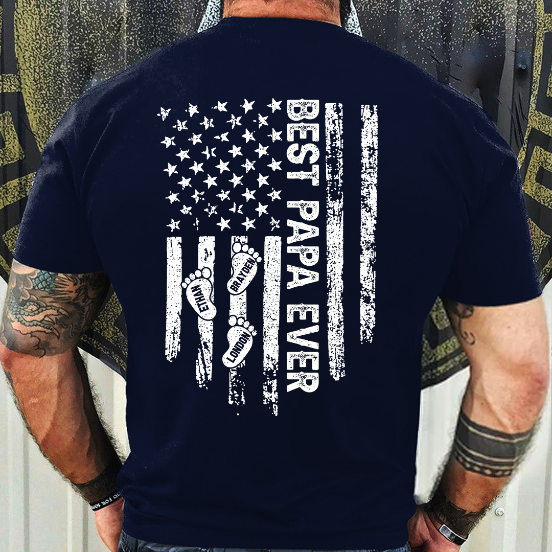 Best Dad Ever Flag Shirt | Personalized Father's Day Gift for Him