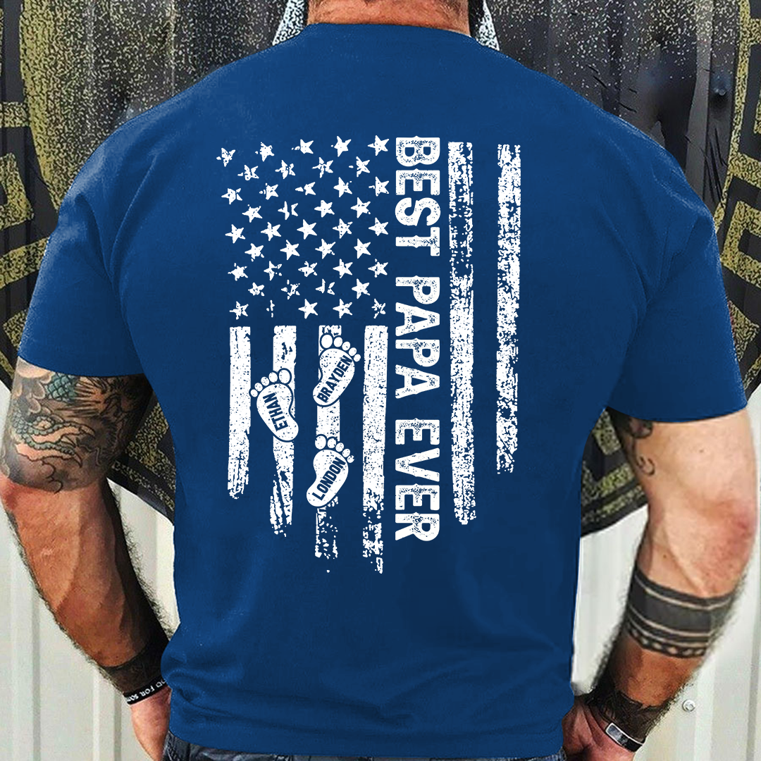 Best Dad Ever Flag Shirt | Personalized Father's Day Gift for Him