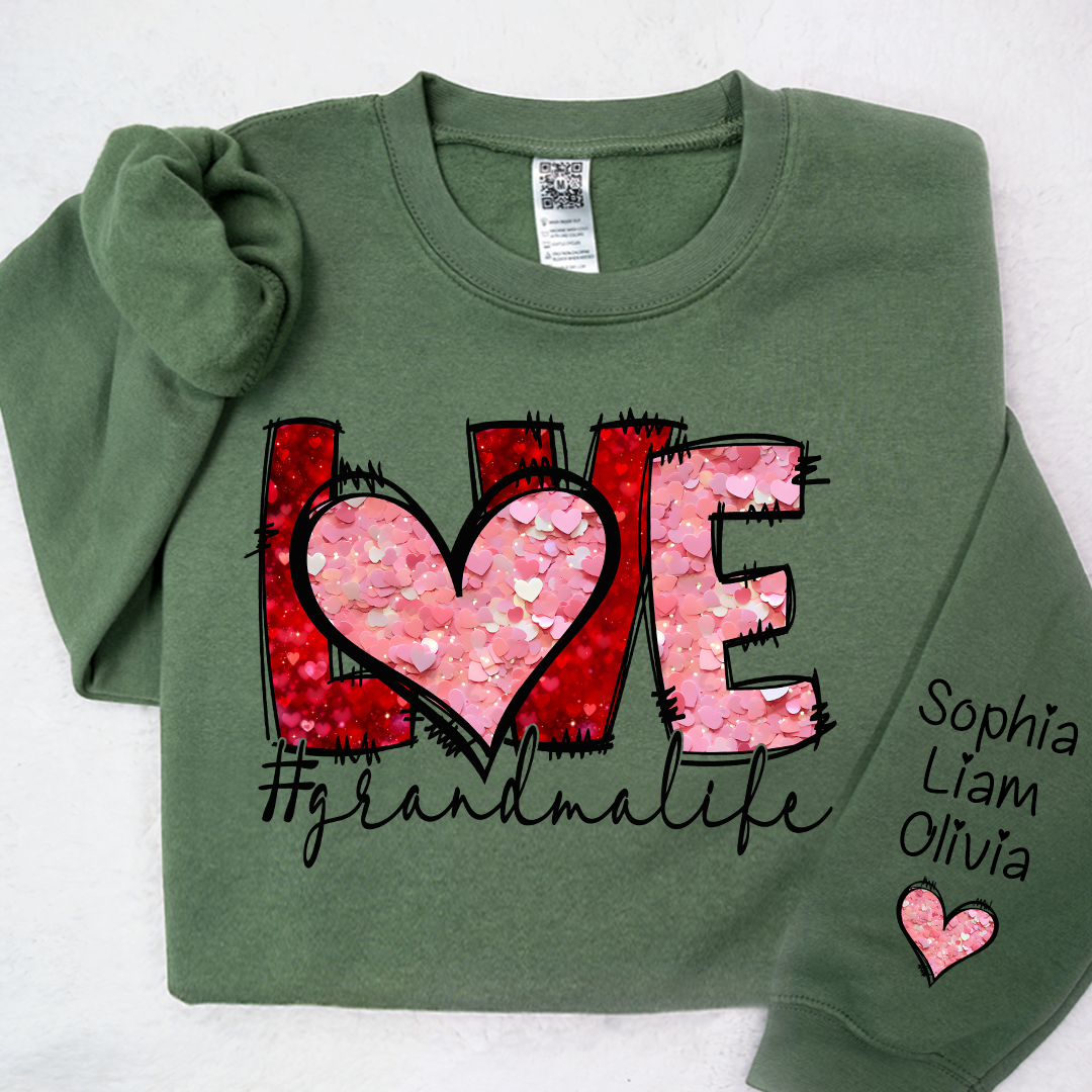 Valentine Watercolor Heart Gift For Grandma And Kids LTP01