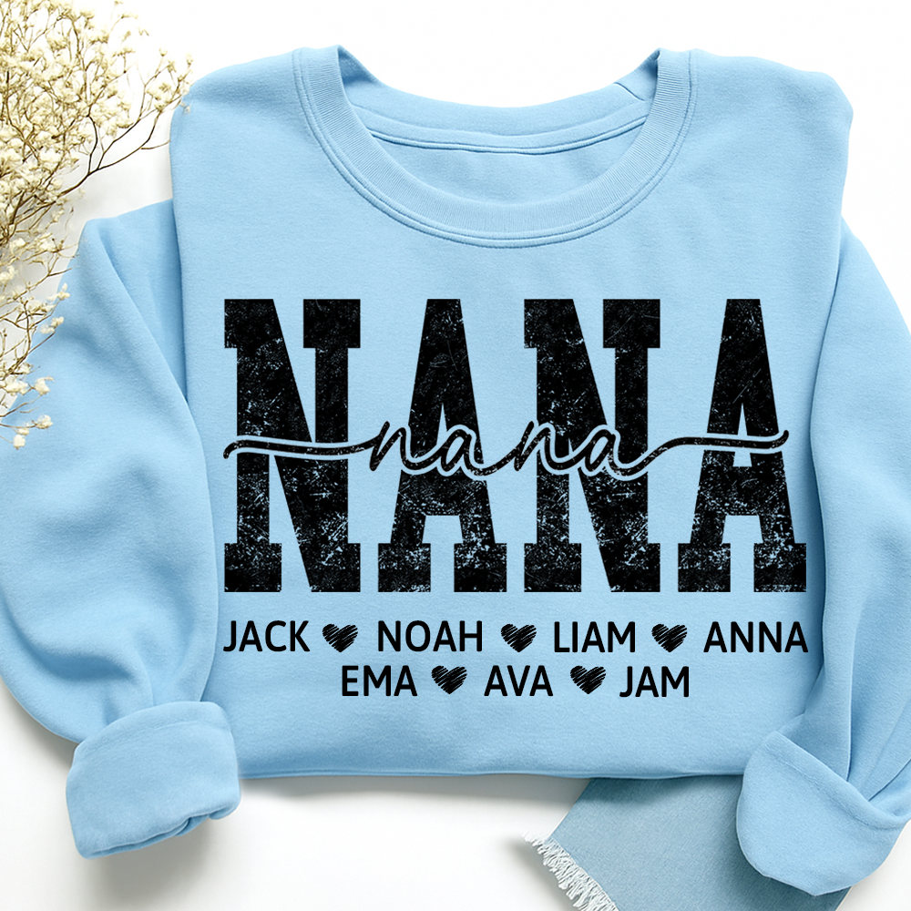 Personalized Nana 2025 Sweatshirt, Custom Gift For Grandma And Kids