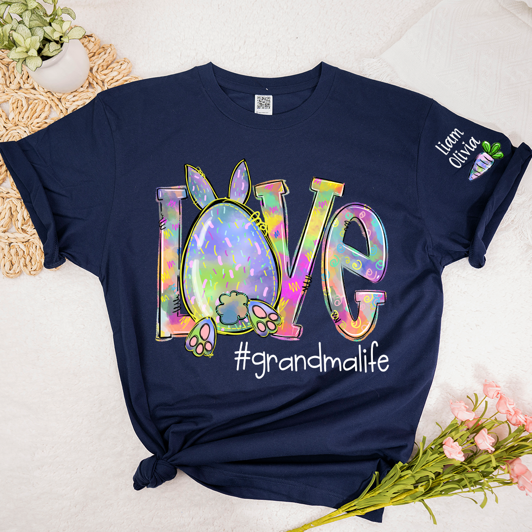 Love Grandma Life Rainbow Easter Bunny And Kids Carrot LTP01