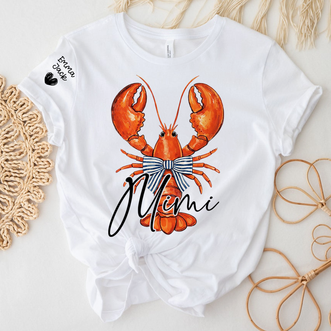 Colorful Lobster Mimi Shirt for Women Personalized Family Tee For Gift Grandma And Kids