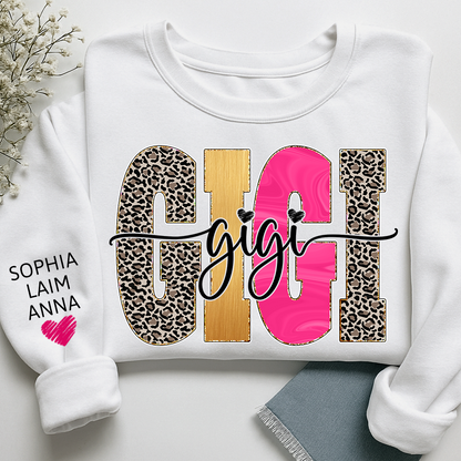 Custom Coquette Leopard Mimi Sweatshirt, Gift for Grandma And Kids