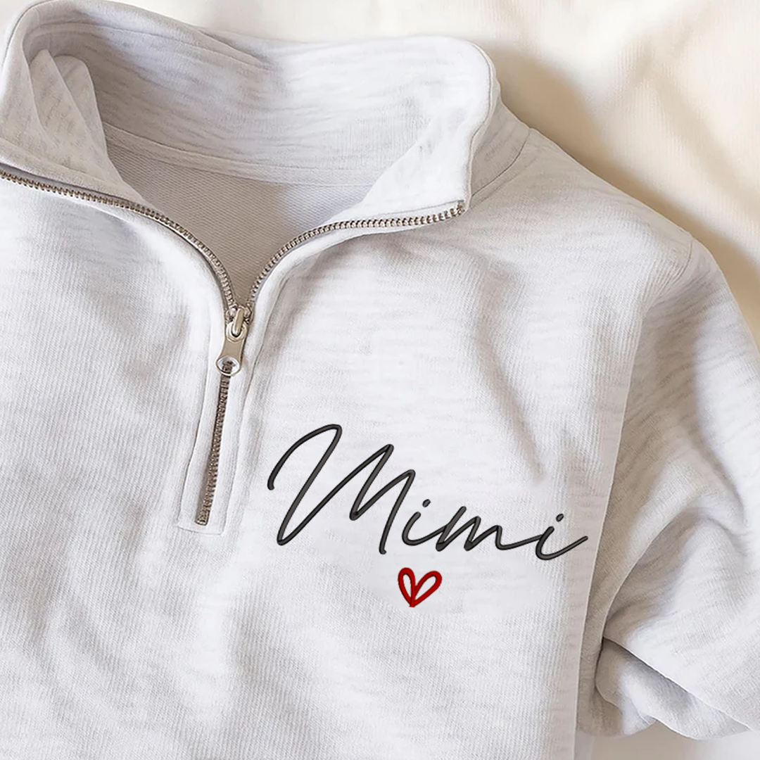 Personalized Hand Embroidered Mimi Sweater, Gift for Grandma and Grandchildren's Names