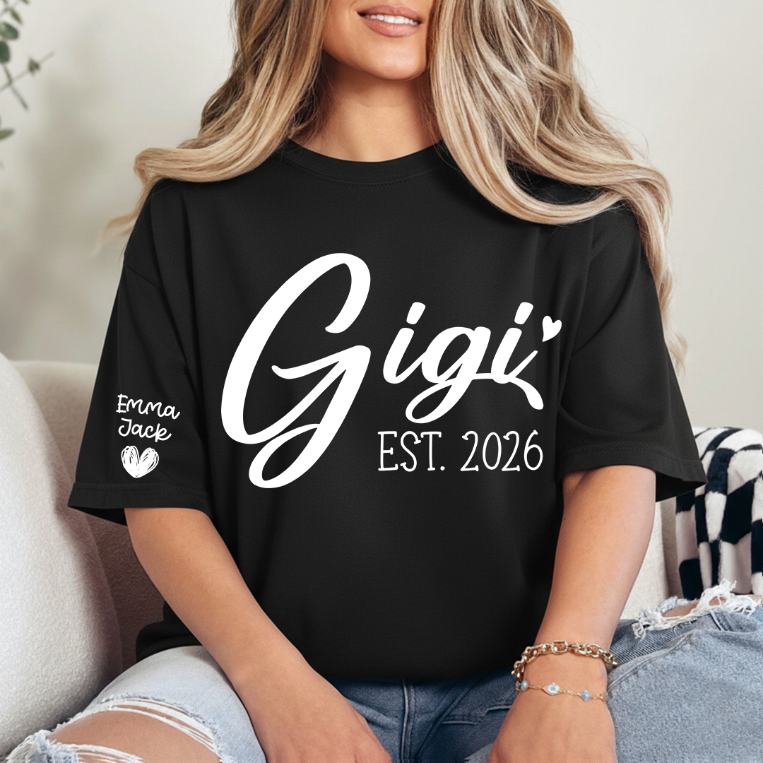 Personalized Gigi Shirt EST. 2026 – Custom Grandma Gift Tee for Women
