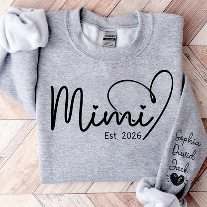 Personalized Heart Grandma Sweatshirt For Grandchild, Custom Name