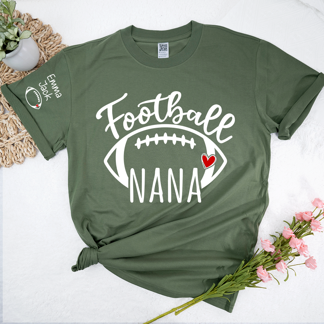 Football Grandma T-Shirt, Personalized Grandma T-Shirt for Football Lovers with Custom Name