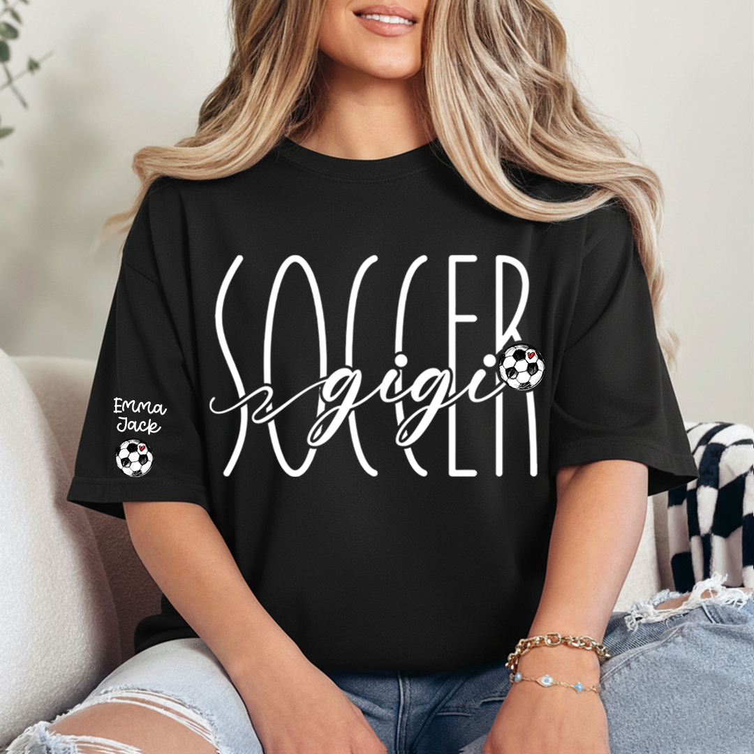 Custom Gigi Soccer Tee, Personalized Soccer Gigi Shirt with Custom kids Names