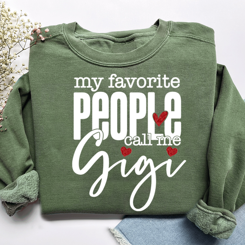 Personalized My Facvorite People Call me Gigi Sweatshirt, Custom Gifts With Grandma and Grandchild Names