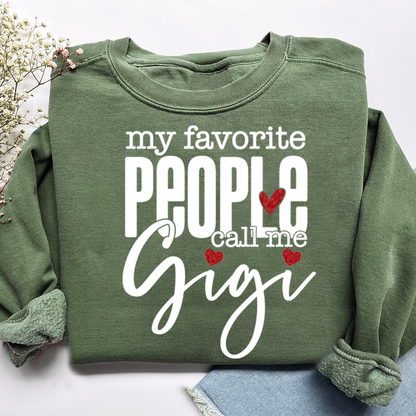 Personalized My Facvorite People Call me Gigi Sweatshirt, Custom Gifts With Grandma and Grandchild Names