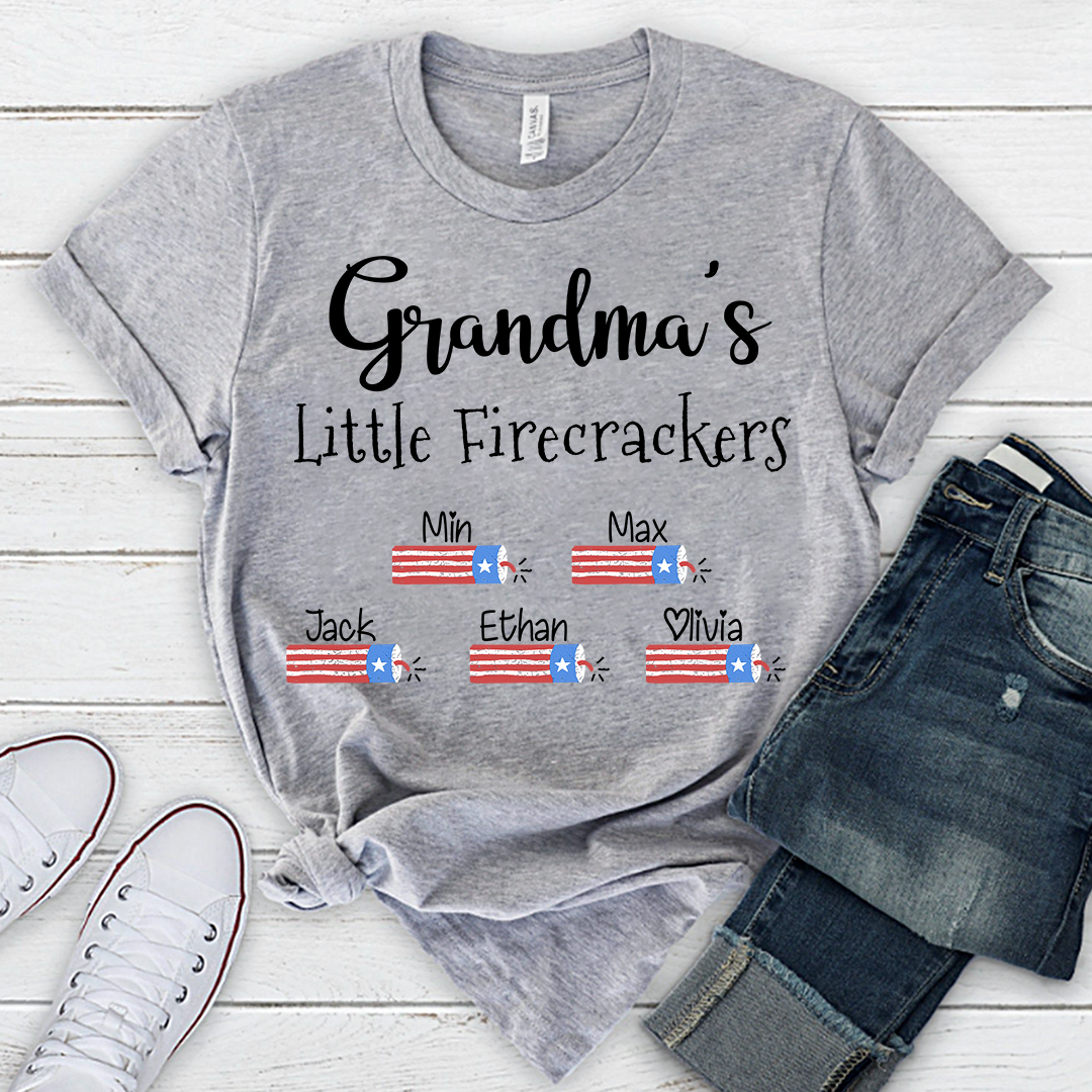 Grandma's Little Firecrackers Shirt with Names - Custom Mother's Day Gift for Mimi