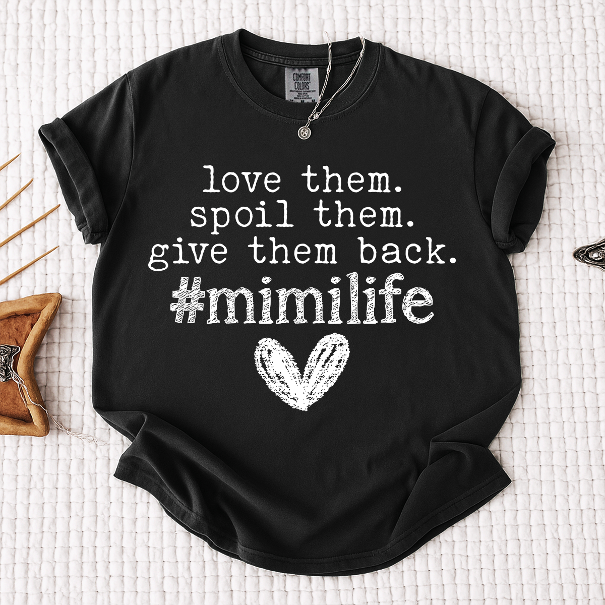 Comfort Colors Mimi Life T Shirt Funny Grandma Shirt Love Them Spoil Them Give Them Back, Gift for Mimi Nana Grandma Mothers Day