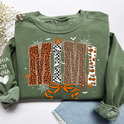 Personalized Coquette Halloween Mimi, Gift for Grandma with Leopard And Custom Name