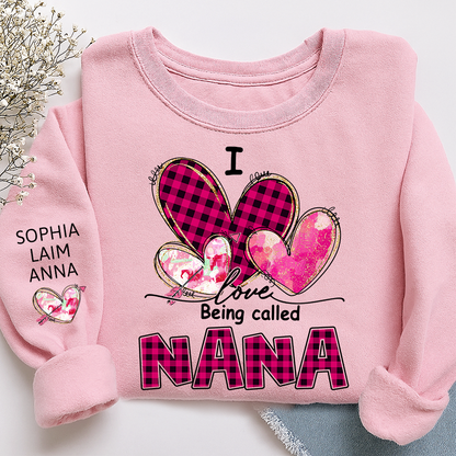 I Love Being Called Mimi Pink Tone Design, Grandma Sweatshirt Personalized with Kids Name