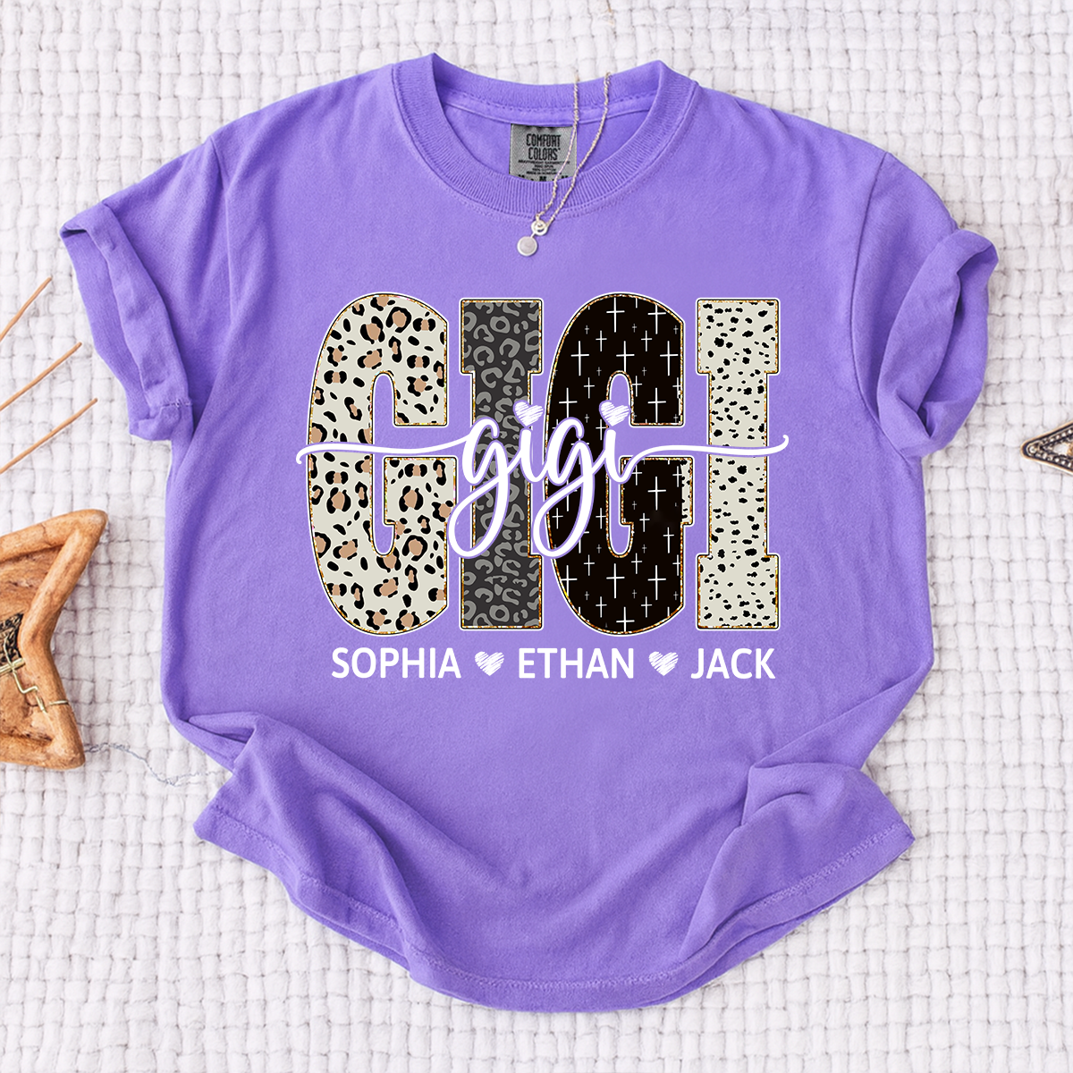 Comfort Colors® Bible Style Design, Custom Gift For Gigi And Her Grandchildren