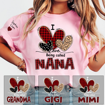 I Love Being Called Nana T-Shirt, Personalized Grandma T-Shirt with Kids Names
